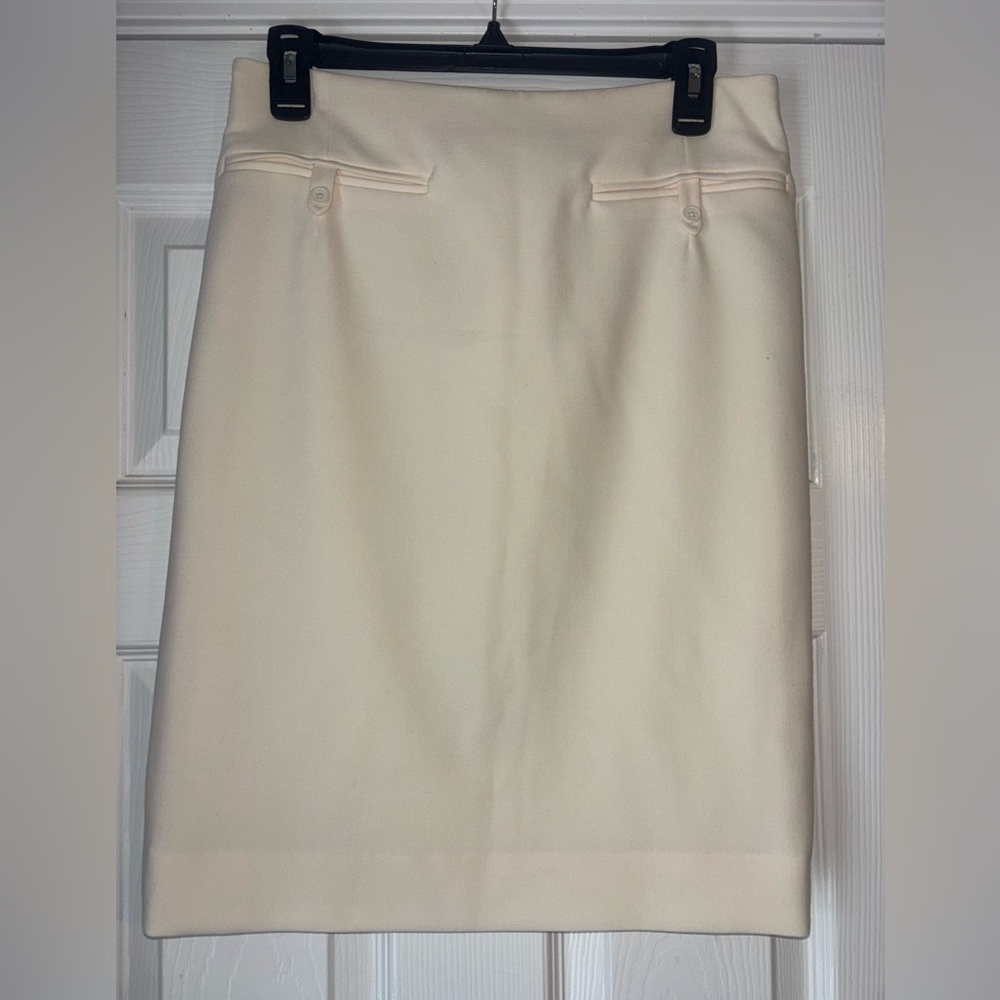 STAUD Cream Pencil Skirt